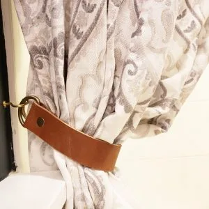 Leather Curtain Tie Back - Maple Cognac