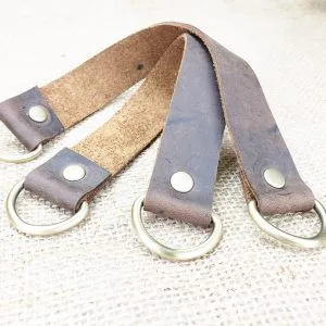 Leather Curtain Tie Back - Crazyhorse Distressed Brown
