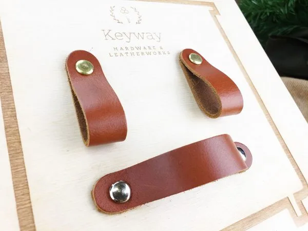 Leather Drawer Handles - Russet - Image 4