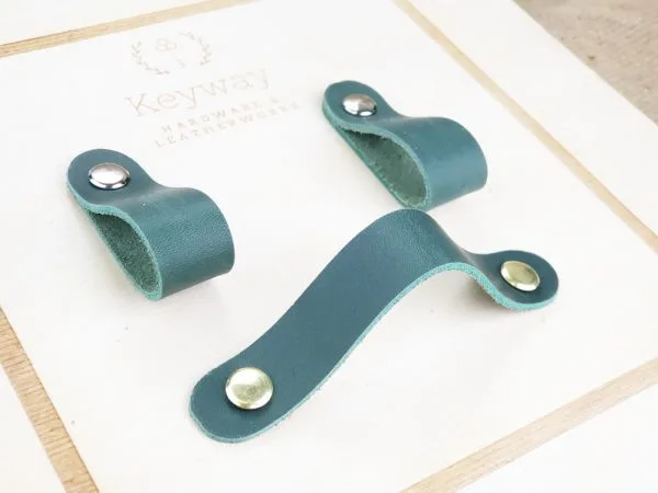 Leather Drawer Handles - Evergreen - Image 4