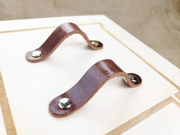 Leather Drawer Handles - Glazed Pecan