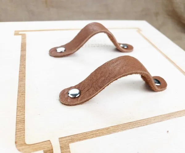 Leather Drawer Handles - Caramel