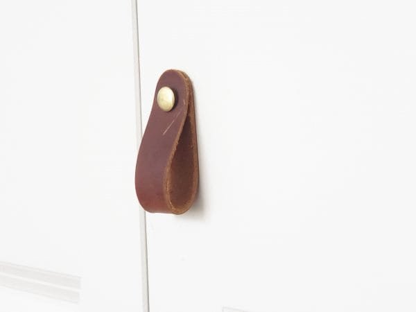 Leather Drawer Pulls - Maple Cognac