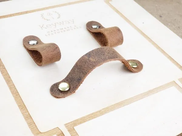 Leather Drawer Handles - Bomber Brown - Image 6