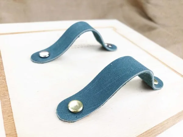 Leather Drawer Handles - Peacock - Image 3