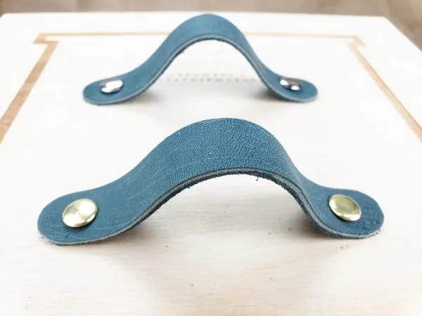 Leather Drawer Handles - Peacock