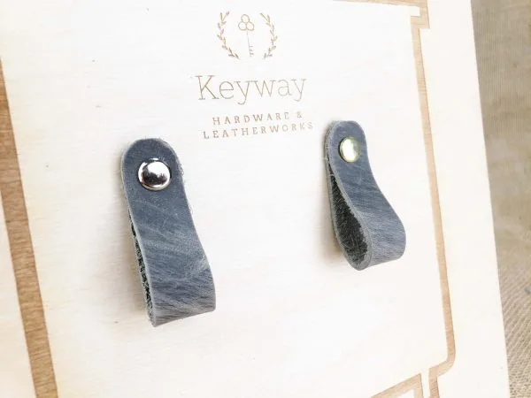 Leather Drawer Pulls - Slate Gray - Image 4