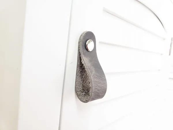 Leather Drawer Pulls - Slate Gray - Image 2