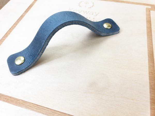 Leather Drawer Handles - Denim- Concave Squared Edges - Image 9