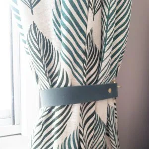 Leather Curtain Tie Back - Peacock