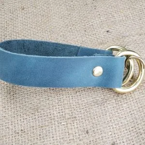 Leather Curtain Tie Back - Denim