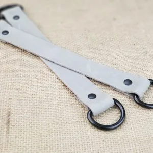 Leather Curtain Tie Back - Fog Light Gray