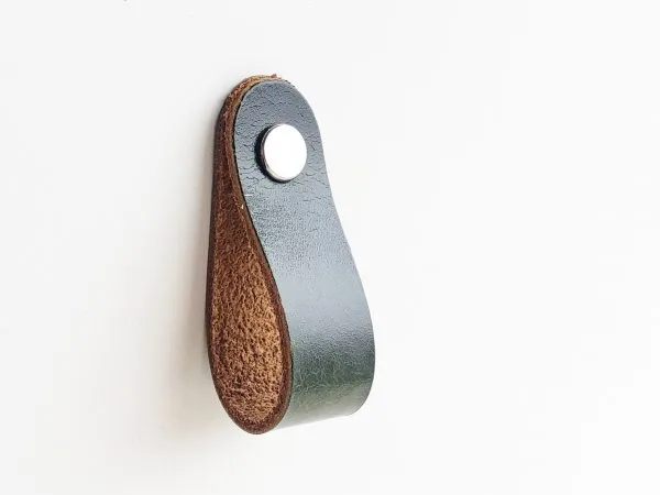 Leather Drawer Pulls - Emerald - Image 2