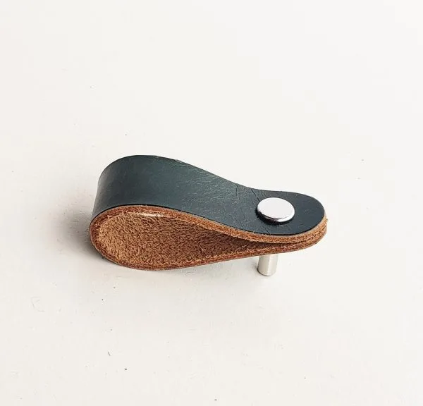 Leather Drawer Pulls - Emerald - Image 3