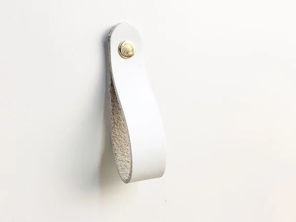 Leather Drawer Pulls and Handles - Whiteout (LARGE) - Image 4
