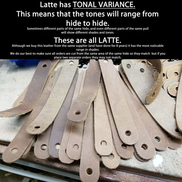 Leather Drawer Handles - Latte - Concave Squared Edges - Image 5